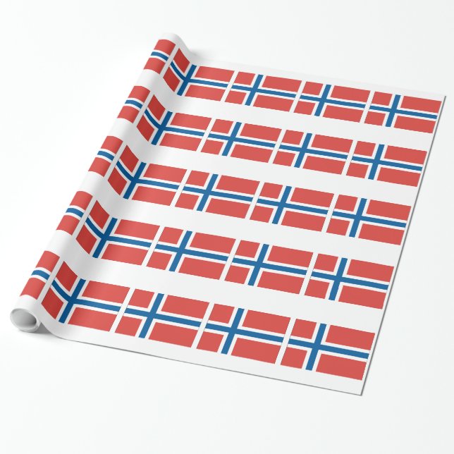 Papel De Presente Bandeira norueguesa (Desenrolado)