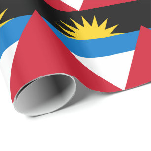 Papel De Presente Bandeira Patriótica Antígua e Barbuda