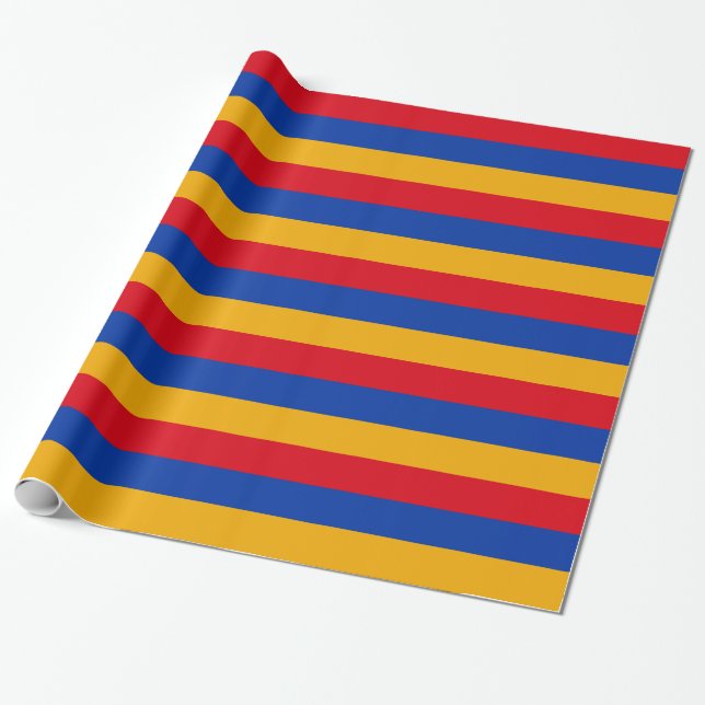 Papel De Presente Bandeira Patriótica Armênia (Desenrolado)