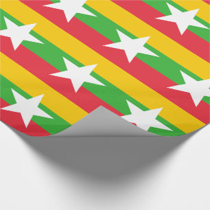 Papel De Presente Bandeira Patriótica de Mianmar