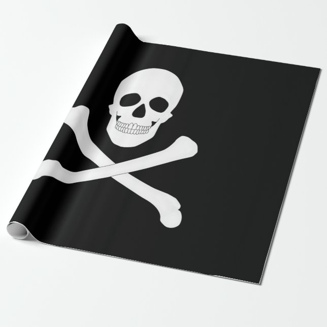 Papel De Presente Bandeira Pirate (Jolly Roger) (Desenrolado)