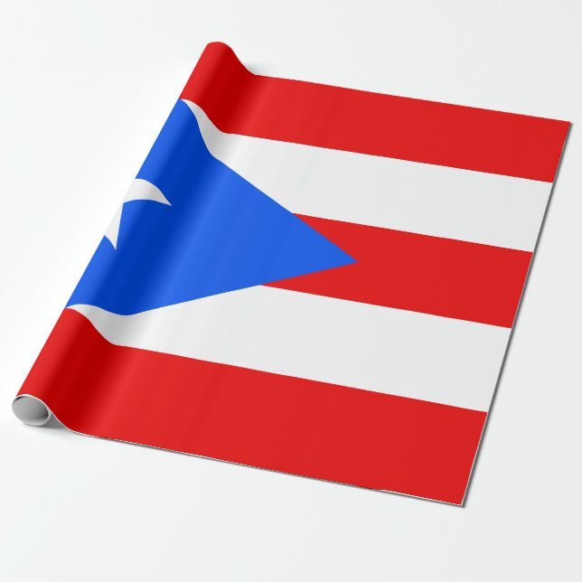 Papel De Presente Bandeira Porto Rico (Desenrolado)