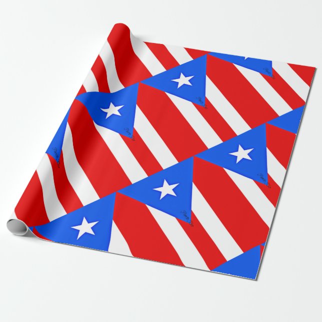 Papel De Presente bandeira Porto Rico (Desenrolado)