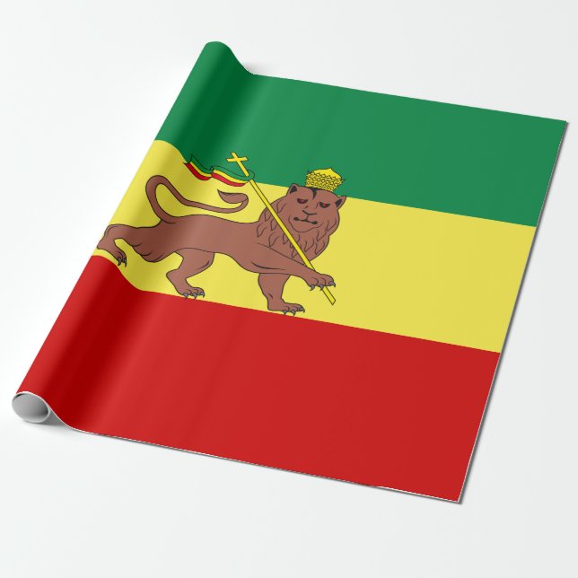 Papel De Presente Bandeira Rastafariana (Rastafarianismo) (rasta) (Desenrolado)