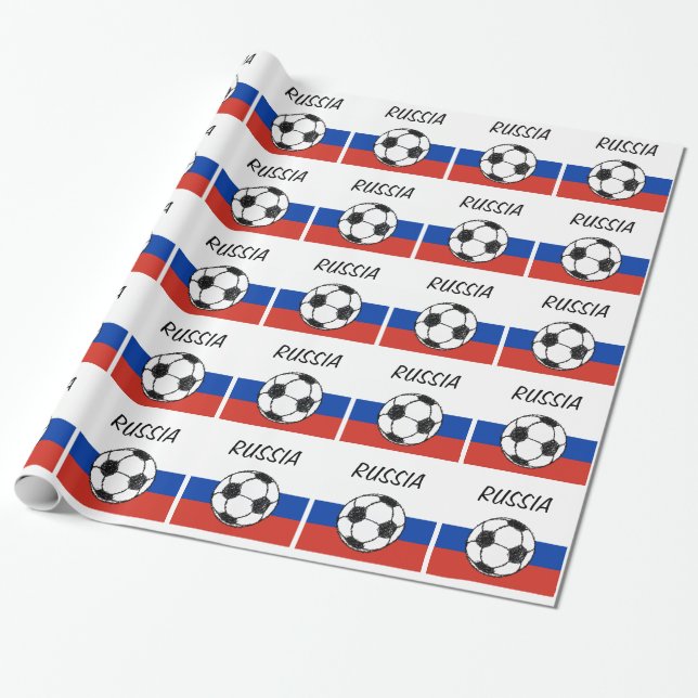 Papel De Presente bandeira Russa | Esboço de futebol (Desenrolado)