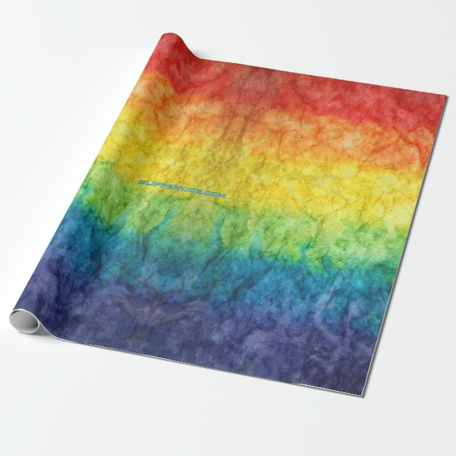 Papel De Presente Bandeira tie-dye da SlipperyJoe's arco-íris pressi (Desenrolado)