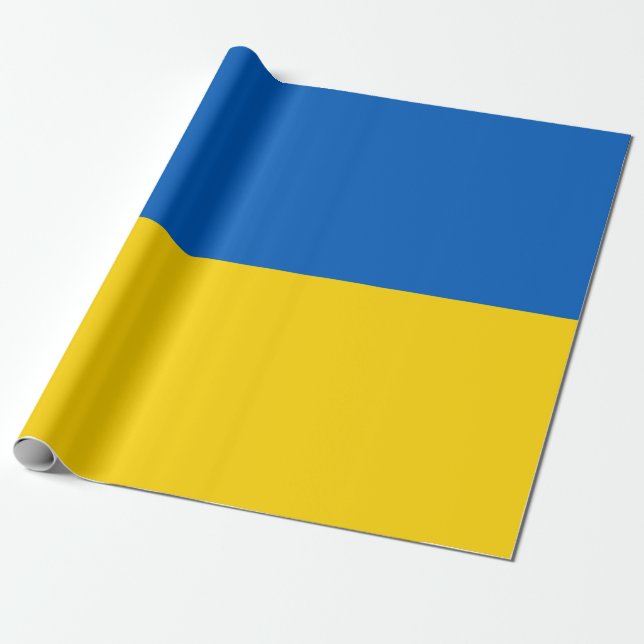 Papel De Presente Bandeira Ucraniana (Ucrânia) (Desenrolado)