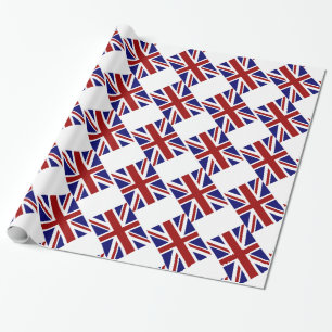 Papel De Presente Bandeira Union Jack do Reino Unido na Diagonal