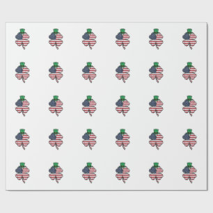 Papel De Presente Bandeira Vintage Shamrock Dia de São Patrício