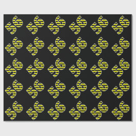 Papel De Presente Bandeiras, Black & Yellow Stripes 56 Event # (Aniv