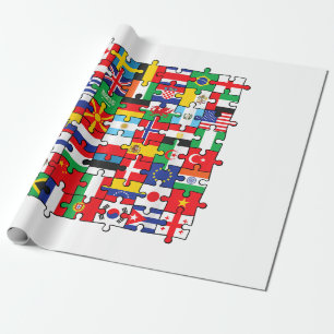 Papel De Presente Bandeiras de países de bandeira internacional mund