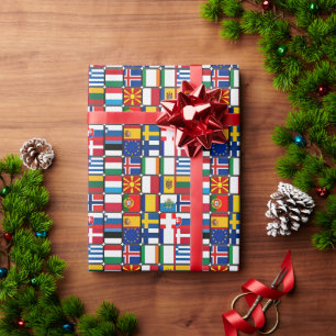 Papel De Presente Bandeiras do Mundo