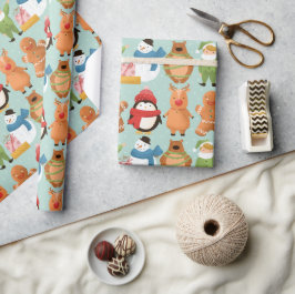 Papel De Presente bando de férias | embrulhar feriados de natal de p