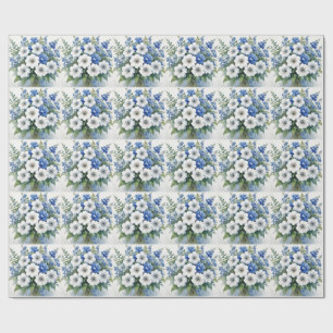 Papel De Presente Bando de Flores de Aquarela Elegante