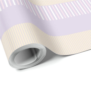 Papel De Presente Banhas de Pop de Cor - Rosa Pastel, Amarelo e Púrp