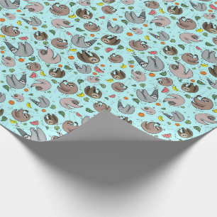 Papel De Presente Banhas em Azul