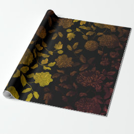 Papel De Presente Banheiro Dourado de Ombre de outono Preto
