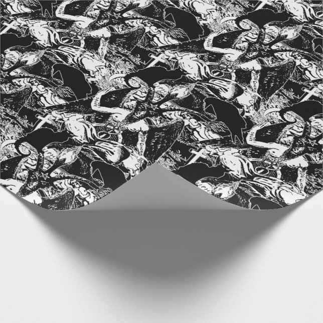 Papel De Presente Baphomet Gothic Ravens and Cats (Ponta)