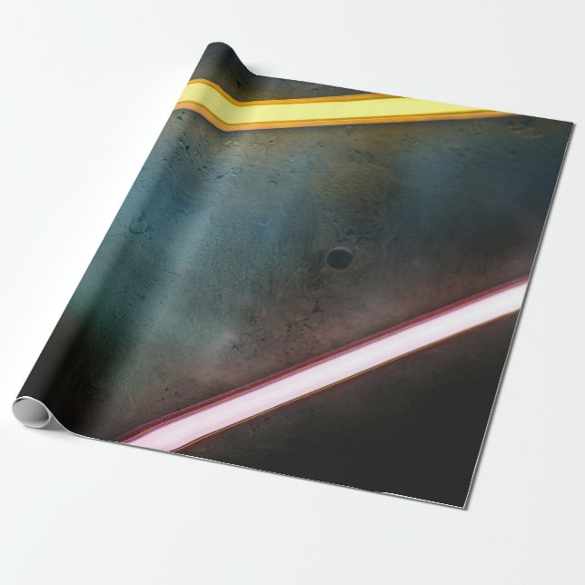 Papel De Presente Bar de metal amarelo e vermelho (Desenrolado)