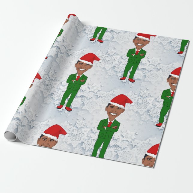Papel De Presente barack obama santas embrulhando papel (Desenrolado)