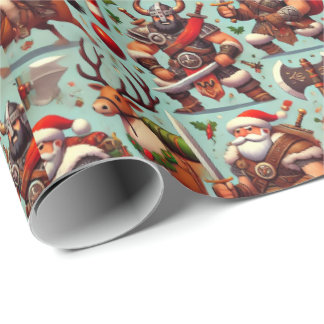 Papel De Presente Barbarian-Themed Christmas Wrapping Paper