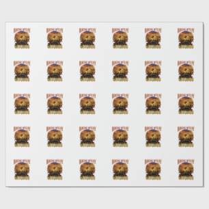 Papel De Presente Barbeiro Tatuagem Motoqueiro Híbrido Gato Barbeiro