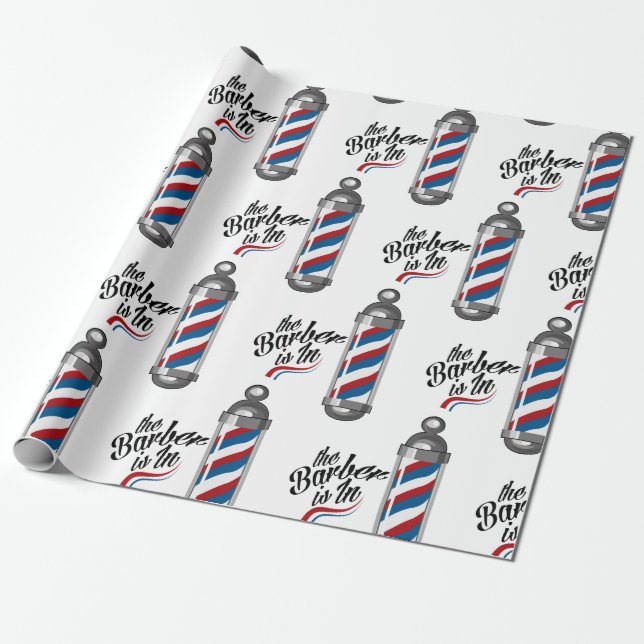 Papel De Presente Barber Está Dentro (Desenrolado)