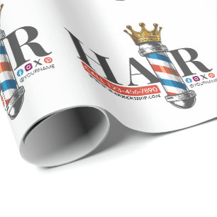 Papel De Presente Barber Hair Compra Rei Coroa Barbeiro Par Salão