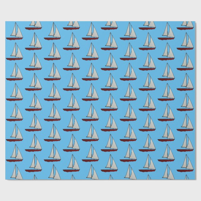 Papel De Presente Barco à vela vermelho (Aberto)