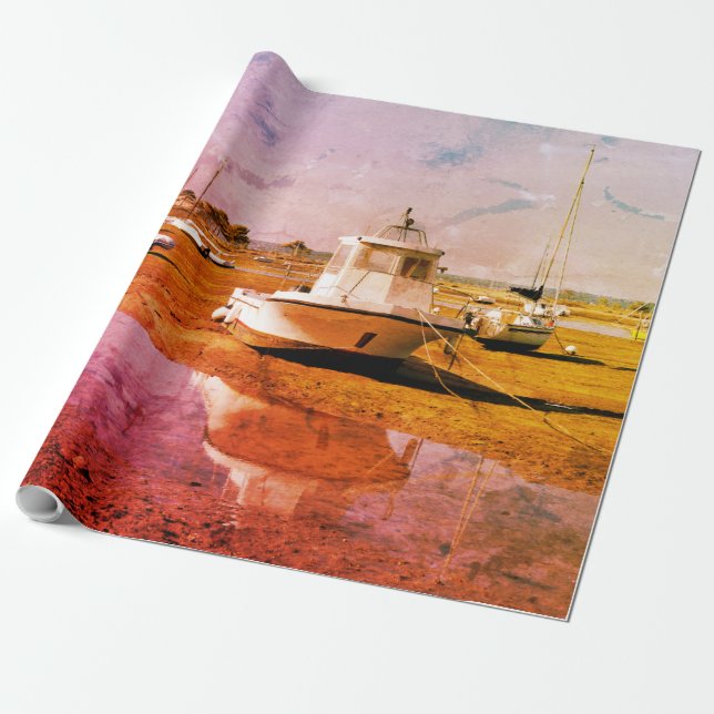 Papel De Presente Barcos de Boné-Ferret em França (Desenrolado)