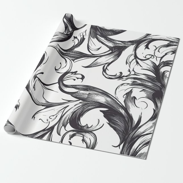 Papel De Presente Baroque Flourish Wrapping Paper (Desenrolado)