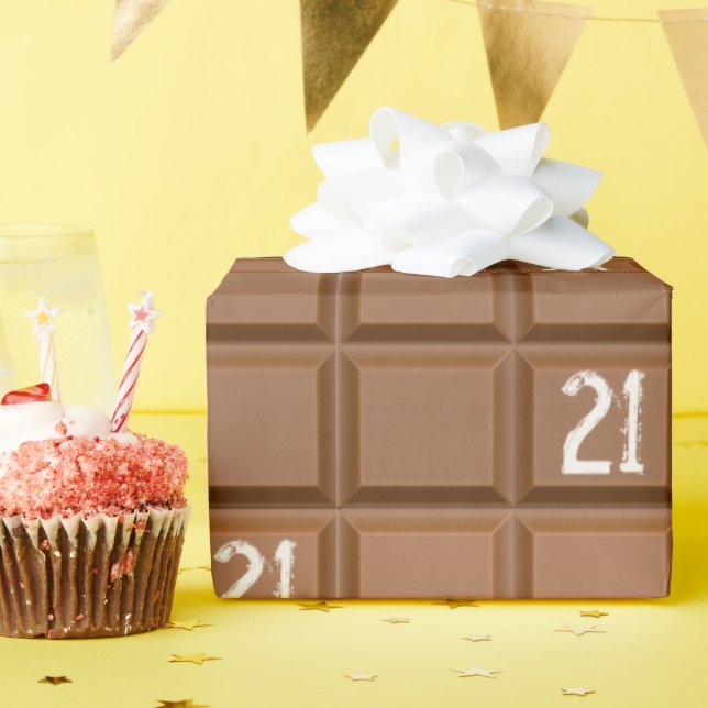 Papel De Presente Barra de Chocolate de Aniversário de 21 anos (Festa de aniversário)