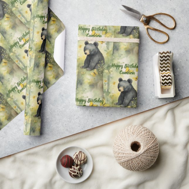 Papel De Presente Barramento Bebê Bonito Personalizado Neutro Aniver (Artesanato)