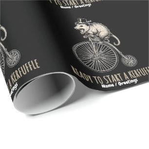 Papel De Presente Barulho de Gambá Gritando Bicicleta Vintage