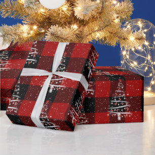 Papel De Presente Baseball de Natal e Árvore de Meias Vermelhas na 