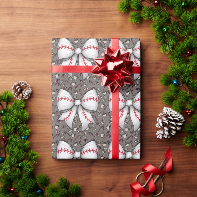 Papel De Presente Baseball Natal temido para Jogador (Presente de Natal)