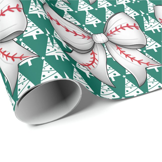 Papel De Presente Baseball Natal temido para Jogador (Ponta do rolo)
