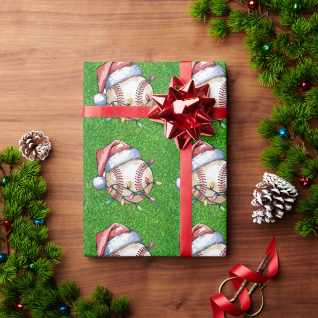 Papel De Presente Baseball no Natal (Presente de Natal)