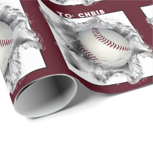 Papel De Presente Baseball Personalizado