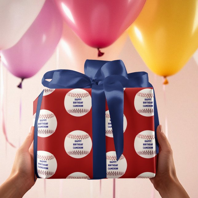 Papel De Presente Baseball Personalizado (Criador carregado)