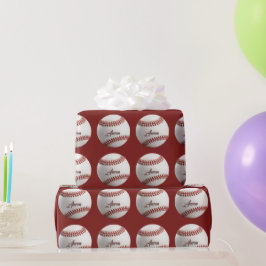 Papel De Presente Baseball Personalizado