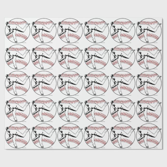 Papel De Presente Baseball Pitcher (Aberto)
