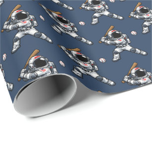 Papel De Presente Basebol Astronauta