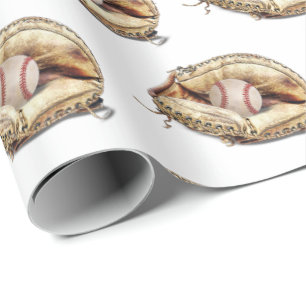 Papel De Presente basebol em luva