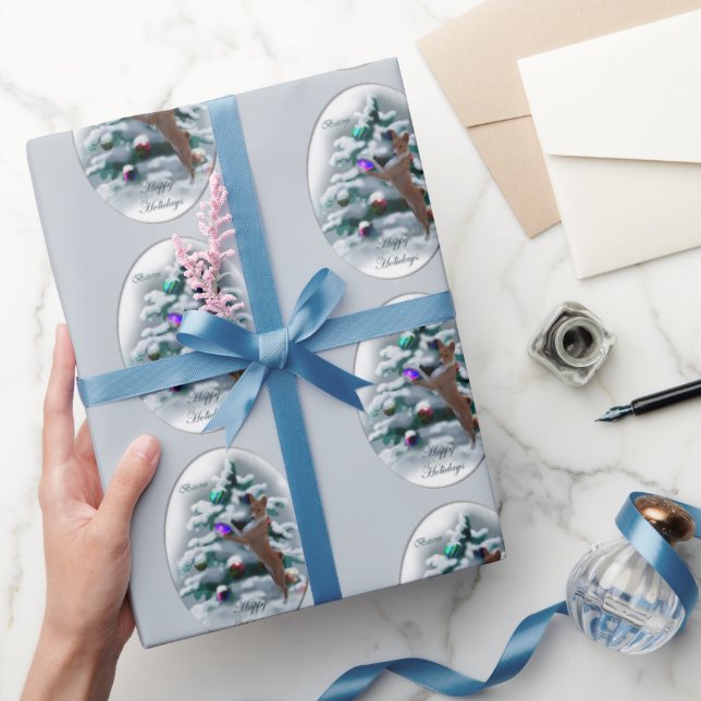 Papel De Presente Basenji Christmas (Presentear)