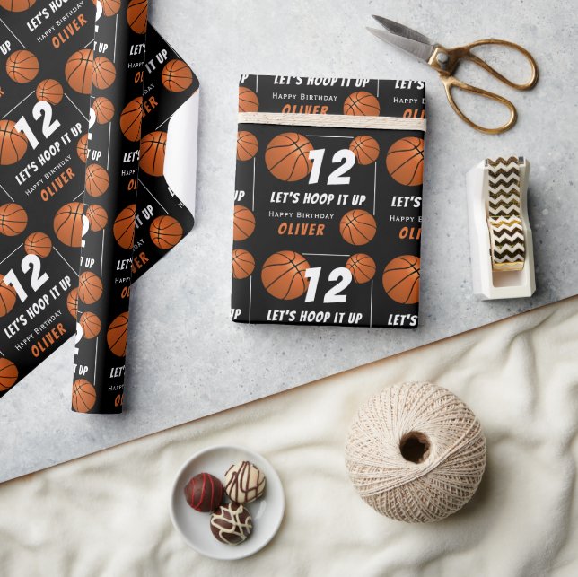 Papel De Presente Basquete de Aniversário Infantil Esportes (Artesanato)