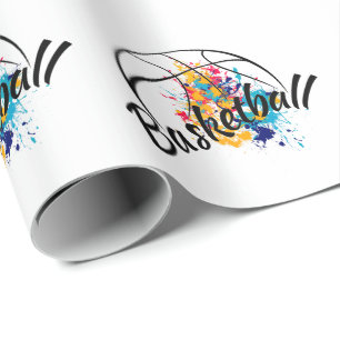 Papel De Presente Basquete de Aquarela