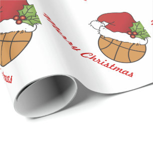 Papel De Presente Basquete de Natal