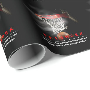 Papel De Presente Basquete de Trabalho em Equipe Motivacional Inspir