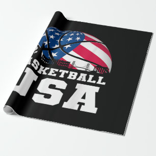 Papel De Presente Basquete EUA dá apoio à Equipe Tshirt USA Flag Dr.
